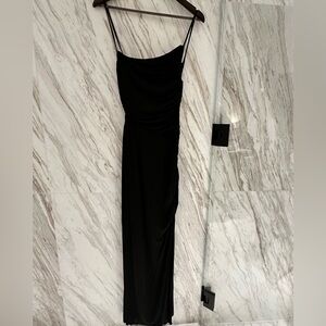 Bec & Bridge Black Ruched Swoop Dress - Size US 4 / AUS 8